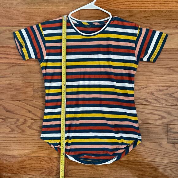 Madewell Lennie Stripe Crewneck Tee Womens X-Small Whisper Cotton Basic Casual - Picture 11 of 11